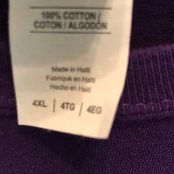 Gildan mens size 4XL purple short sleeved t-shirt - Picture 3 of 4